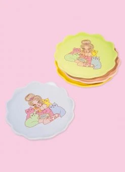 Valfré Cat Lady Plate Set New 8 Valfré Cat Lady Plate Set New