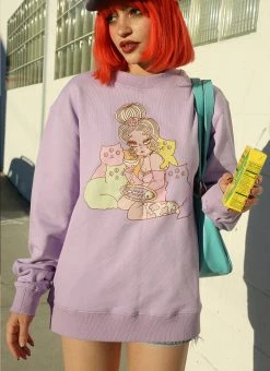 Valfré Cat Lady Crew Neck Sweatshirt New
