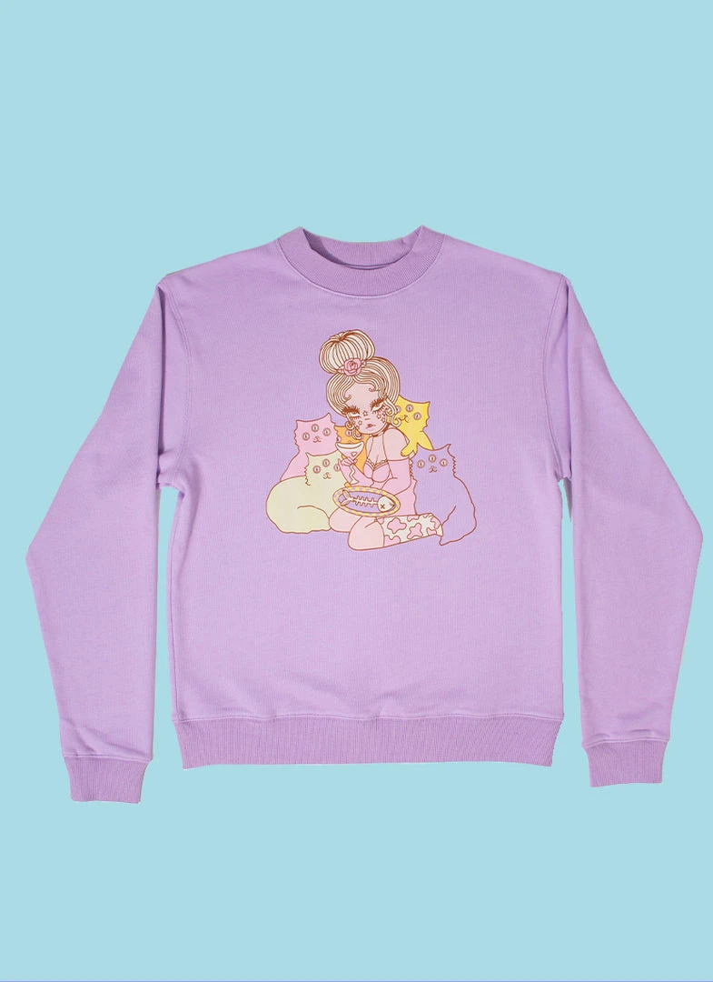 Valfré Cat Lady Crew Neck Sweatshirt New 3 Valfré Cat Lady Crew Neck Sweatshirt New